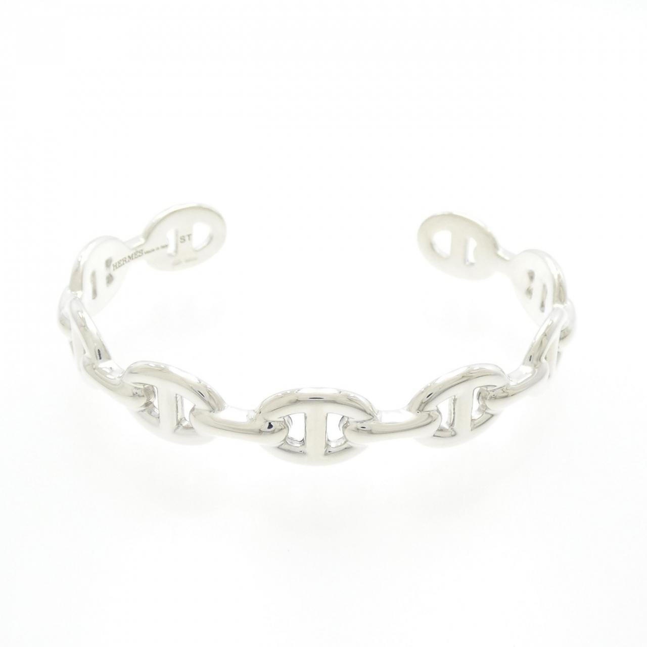 Hermes Chaine D'ancre Enchainee Bracelet Bangle "Silver"