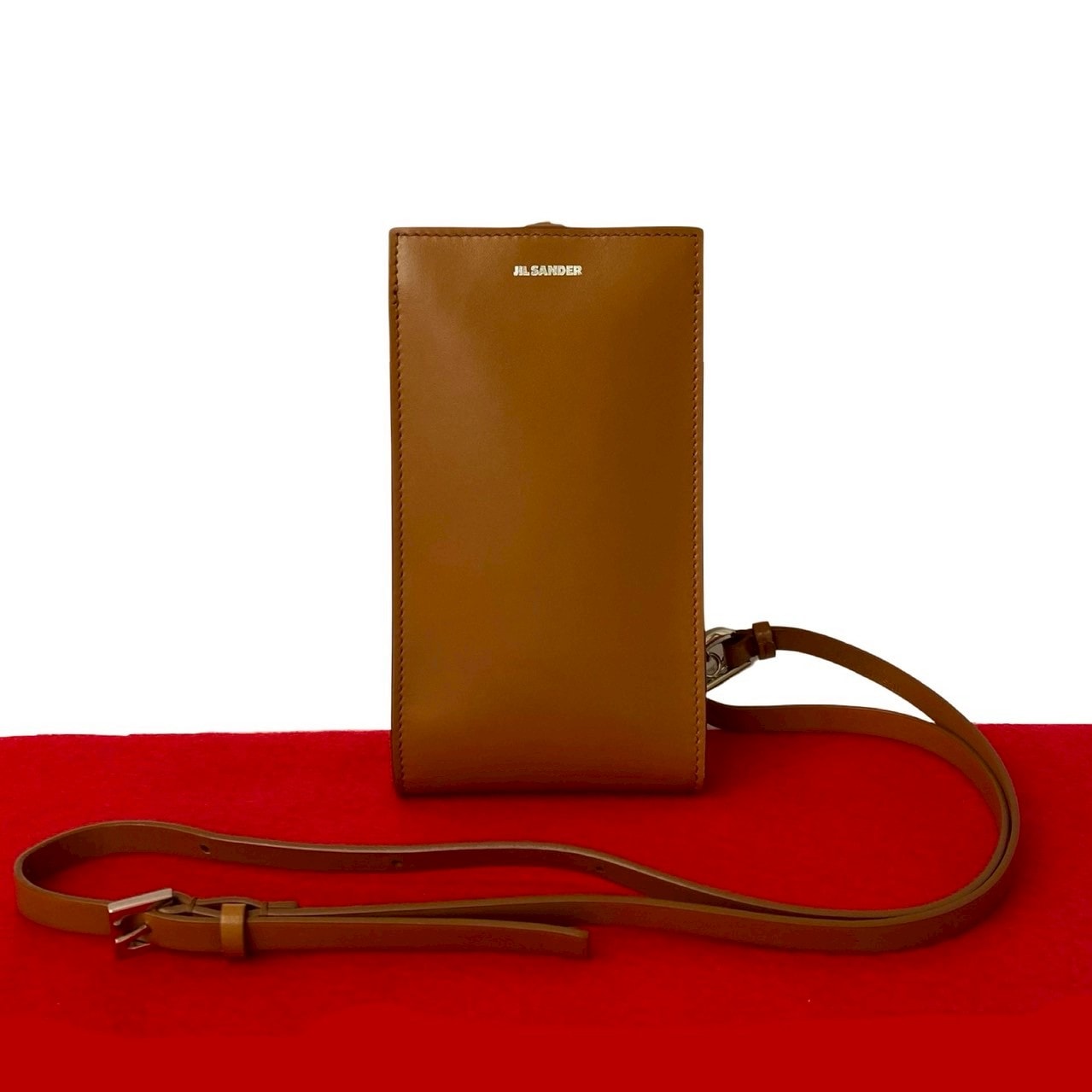 JIL SANDER ジルサンダー ロゴ レザー ショルダーバッグ ブラウン
 1456f