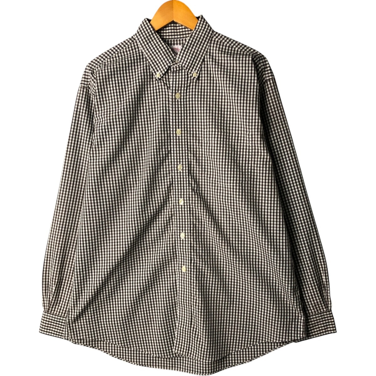 古着 ブルックスブラザーズ Brooks Brothers 346 ギンガムチェック 長袖 ボタンダウンチェックシャツ メンズL相当/eaa570043