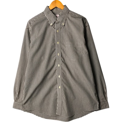 古着 ブルックスブラザーズ Brooks Brothers 346 ギンガムチェック 長袖 ボタンダウンチェックシャツ メンズL相当/eaa570043