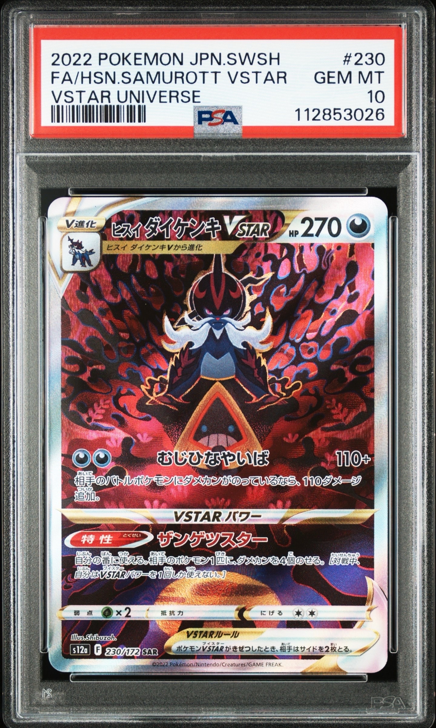 ヒスイダイケンキVSTAR SAR[s12a 230/172](ハイクラスパック「VSTARユニバース」)