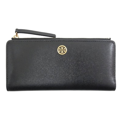 Tory Burch トリーバーチ 二つ折り財布 ロビンソン レザー 長財布 ブラック系【中古】