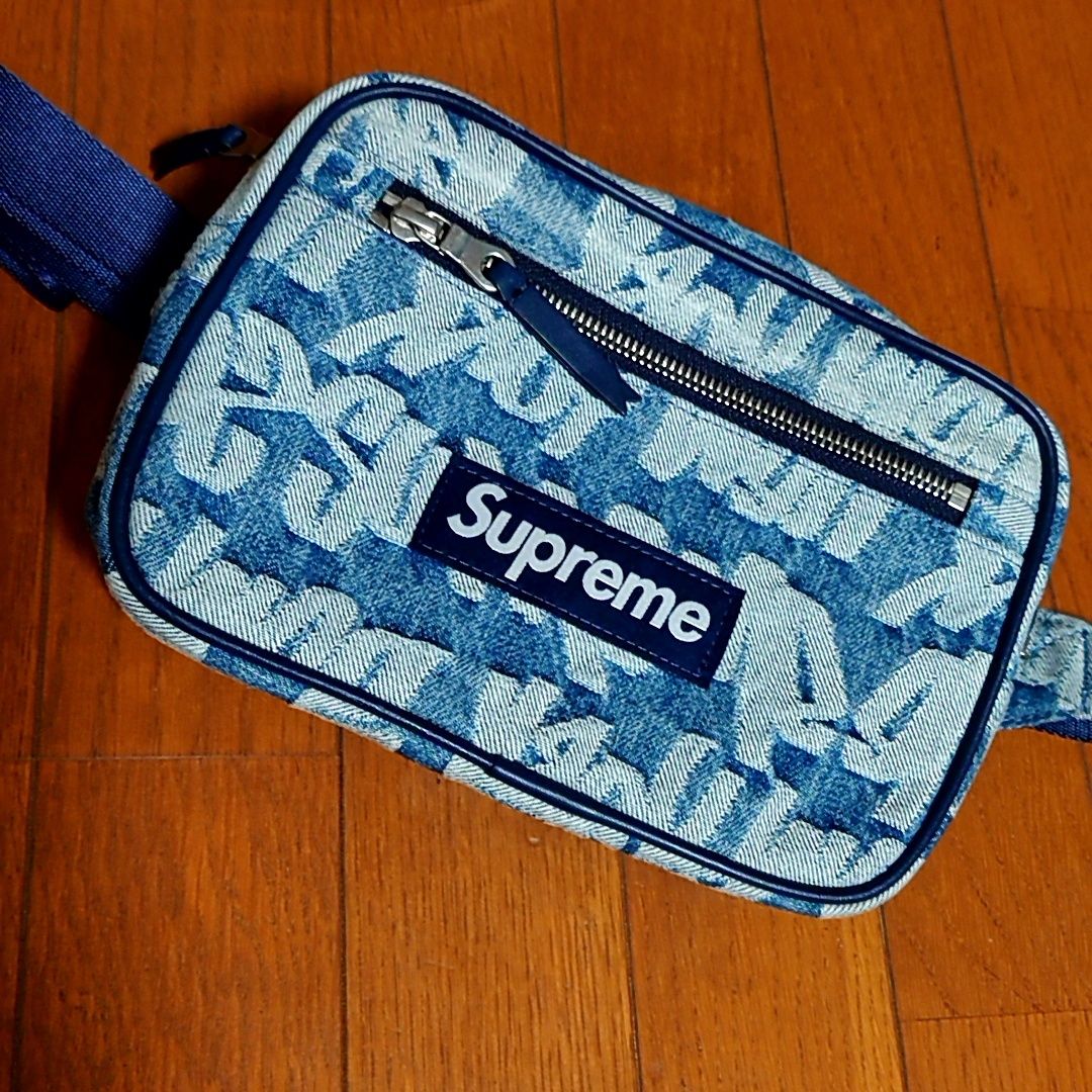 Supreme Fat Tip Jacquard Denim Waist Bag 