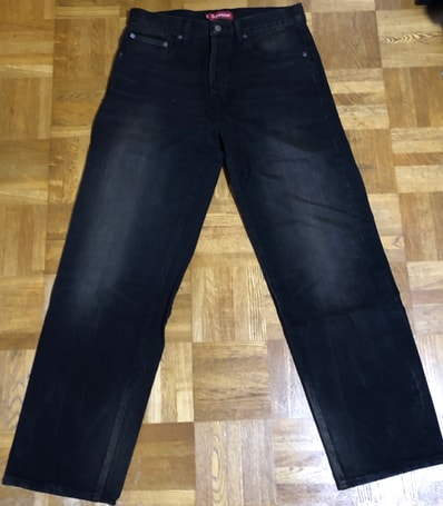Supreme Distressed Loose Fit Selvedge Jean "Washed Black" (24SS)