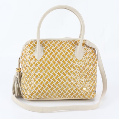■美品 バリー 編み込みショルダーバッグ レザー