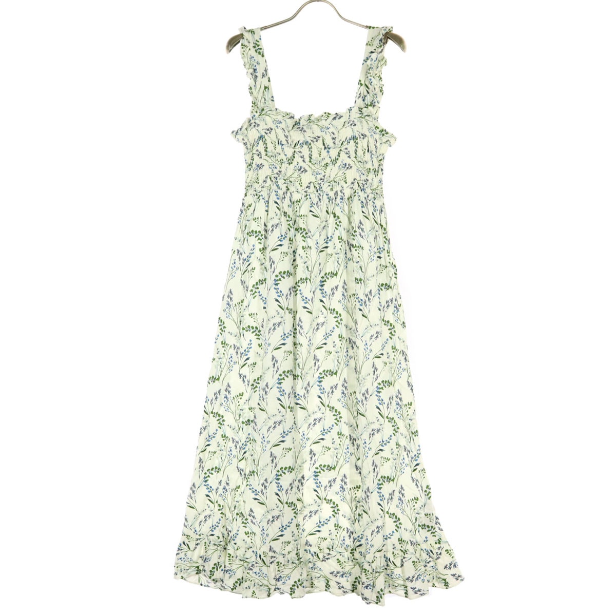 美品 ZARA ザラ 花柄 キャミワンピース M アイボリー系