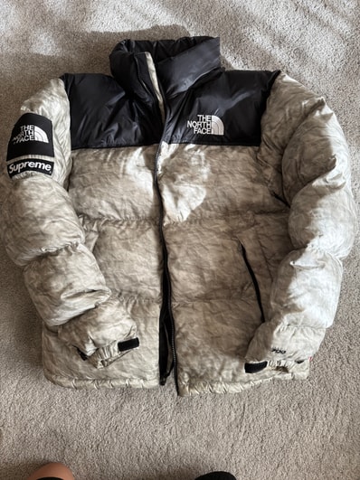 Supreme x The North Face Nuptse Jacket "White Paper Print"