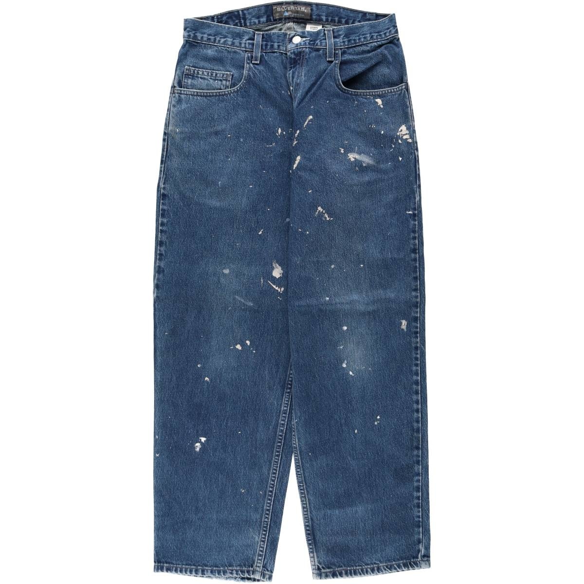古着 00年代 リーバイス Levi's SILVER TAB シルバータブ BAGGY FIT ペイント テーパードデニムパンツ メンズw32相当/rab182045