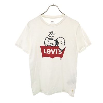 Levi's リーバイス PEANUTS ピーナッツ コラボ スヌーピー 半袖 Tシャツ S ホワイト SNOOPY