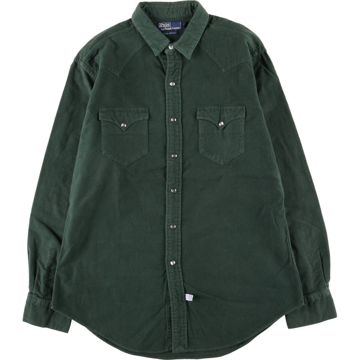 古着 ラルフローレン Ralph Lauren POLO by Ralph Lauren ウエスタン 長袖 シャモアクロスシャツ メンズL相当/eaa495422