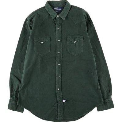 古着 ラルフローレン Ralph Lauren POLO by Ralph Lauren ウエスタン 長袖 シャモアクロスシャツ メンズL相当/eaa495422
