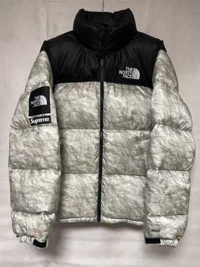 Supreme x The North Face Nuptse Jacket "White Paper Print"