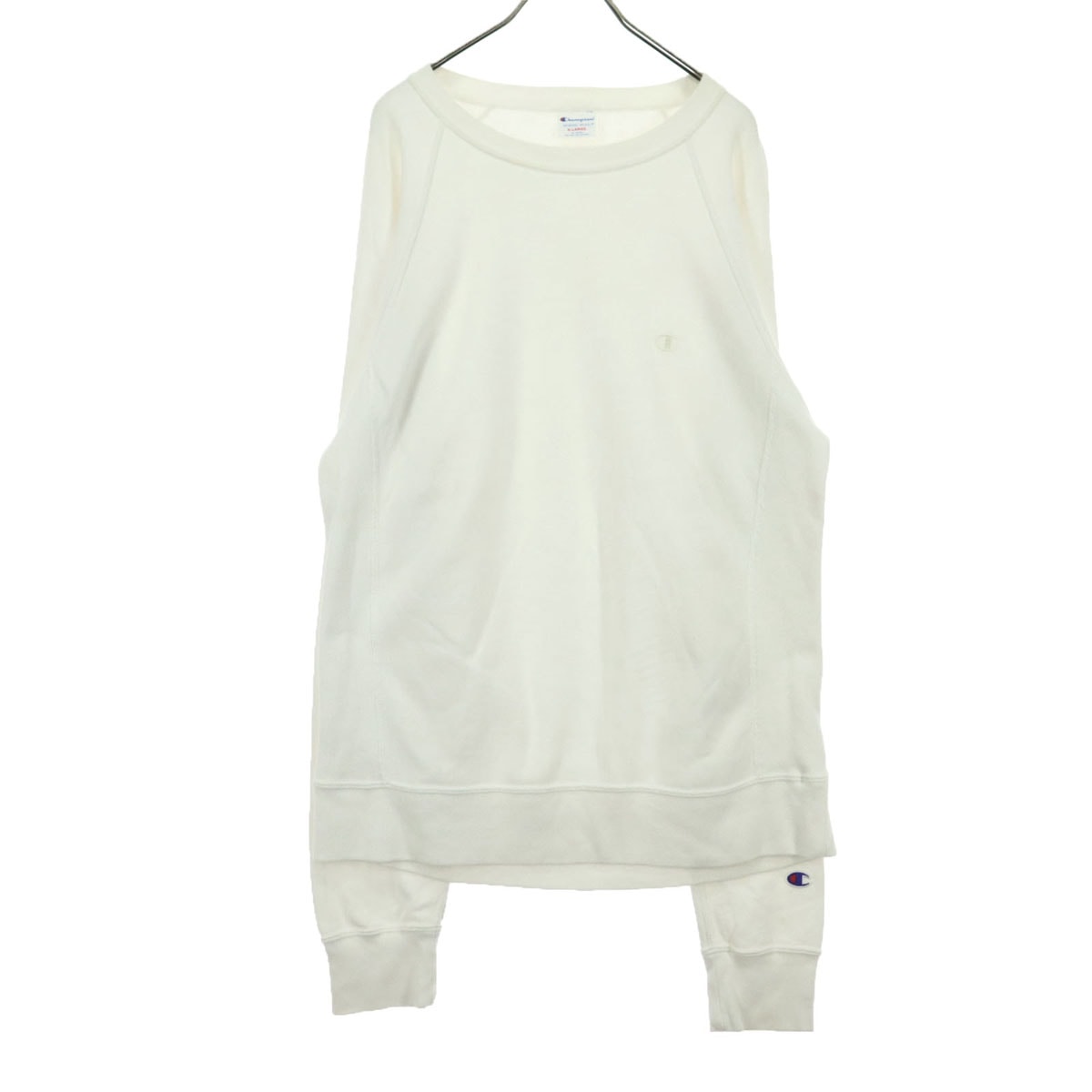 Champion チャンピオン ワンポイントロゴ 長袖 トレーナー XL ホワイト スウェット