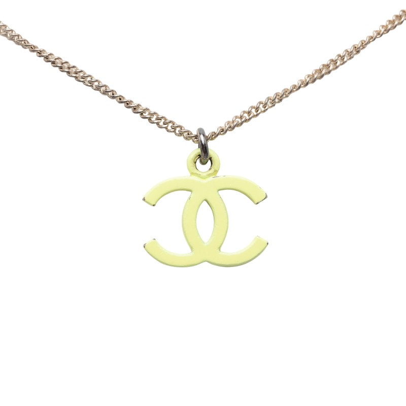 샤넬 코코 마크 목걸이 실버 옐로우 메탈 여성 CHANEL [중고]