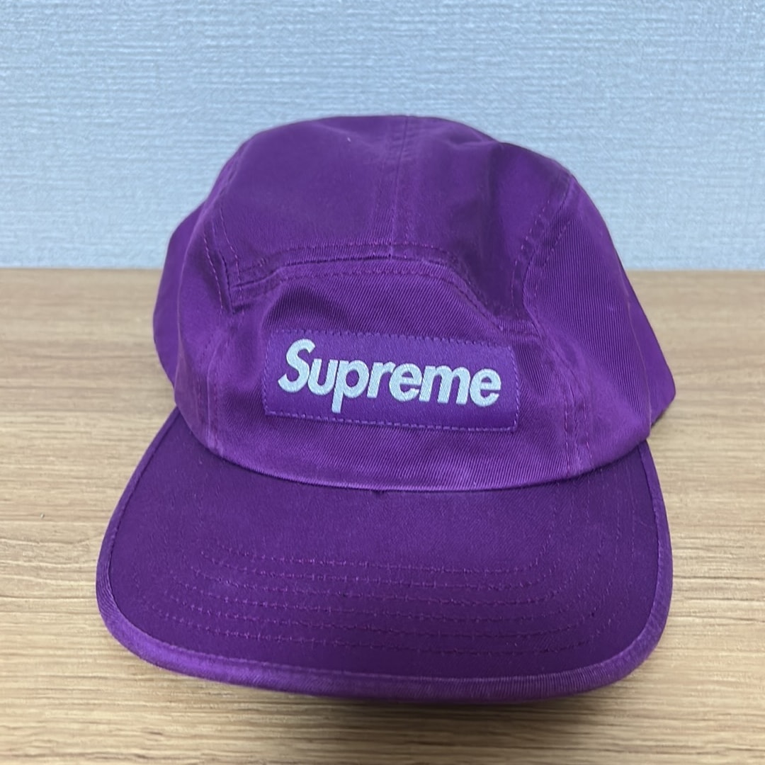 Supreme Washed Chino Twill Camp Cap "Purple"(20SS)