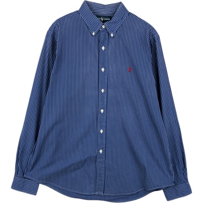 古着 ラルフローレン Ralph Lauren CUSTOM FIT 長袖 ボタンダウンストライプシャツ メンズXL相当/eaa634862