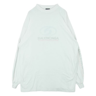BALENCIAGA バレンシアガ 24SS 739027 TPVM3 Surf Long Sleeve Tee サーフ ロゴ ロングスリーブ Tシャツ 長袖 カットソー ホワイト系 1【中古】