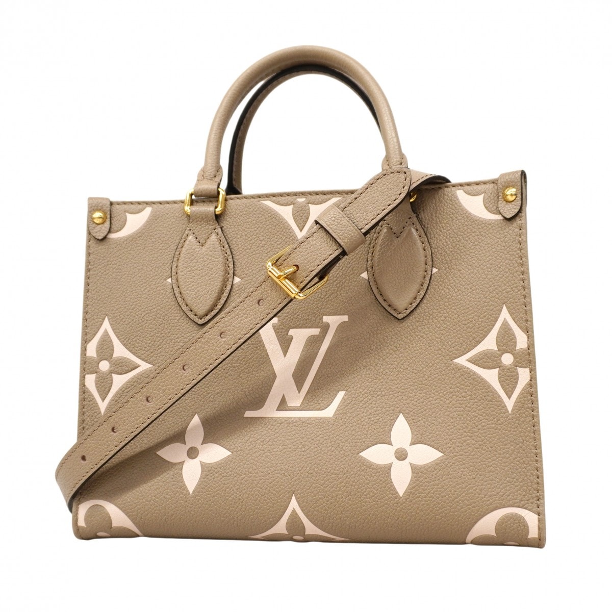 ★最終価格【6cb2245】ルイヴィトン ハンドバッグ モノグラム・アンプラント バイカラー オンザゴ―PM M45779 トゥルトレールクレーム 2wayバッグ【中古】レディース