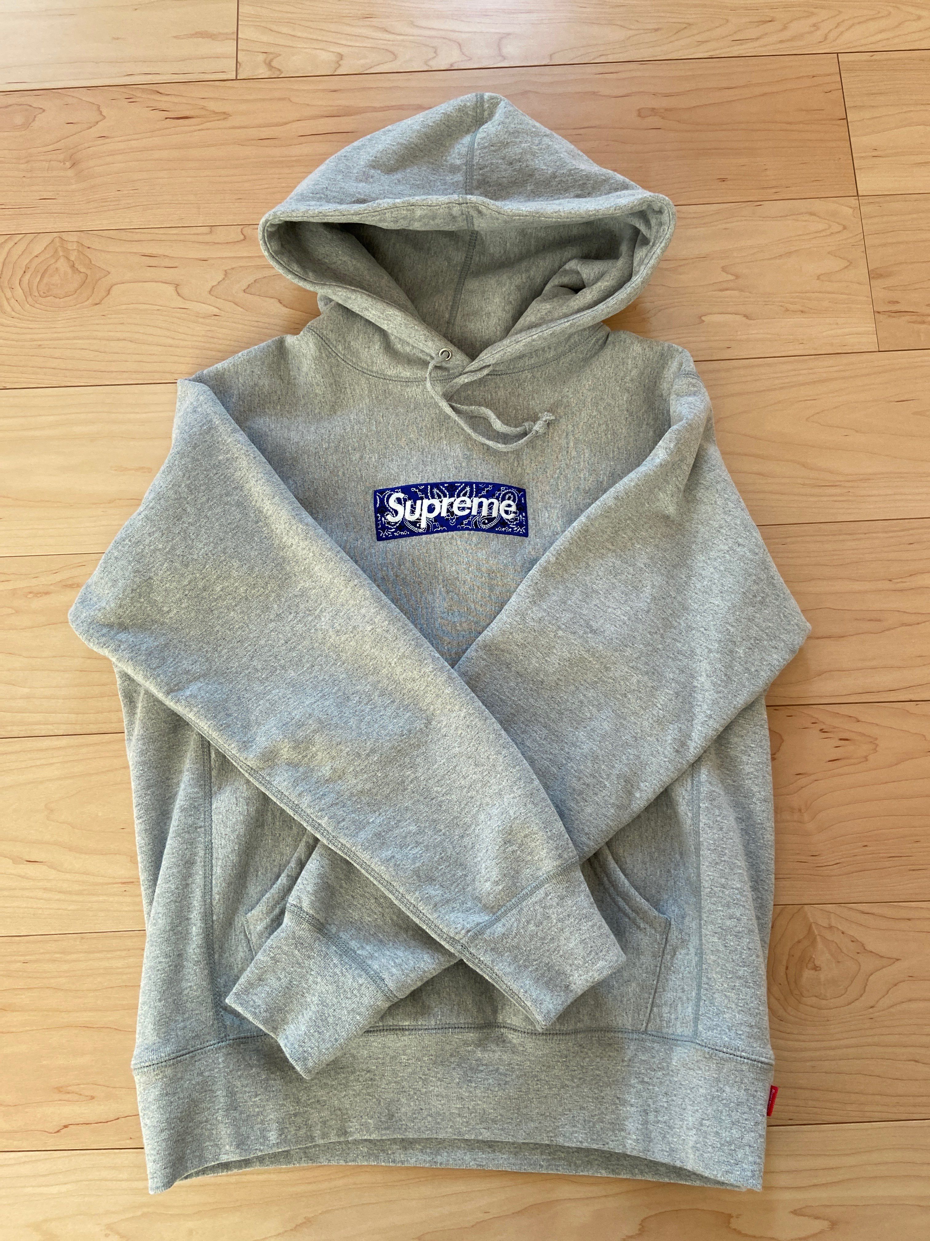 Supreme Bandana Box Logo Hooded Sweatshirt "Grey"