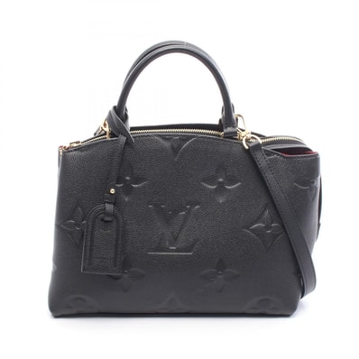 ルイ・ヴィトン LOUIS VUITTON プティ パレPM ハンドバッグ バッグ レザー モノグラム・アンプラント ノワール レディース ブラック系 M58916 【中古】