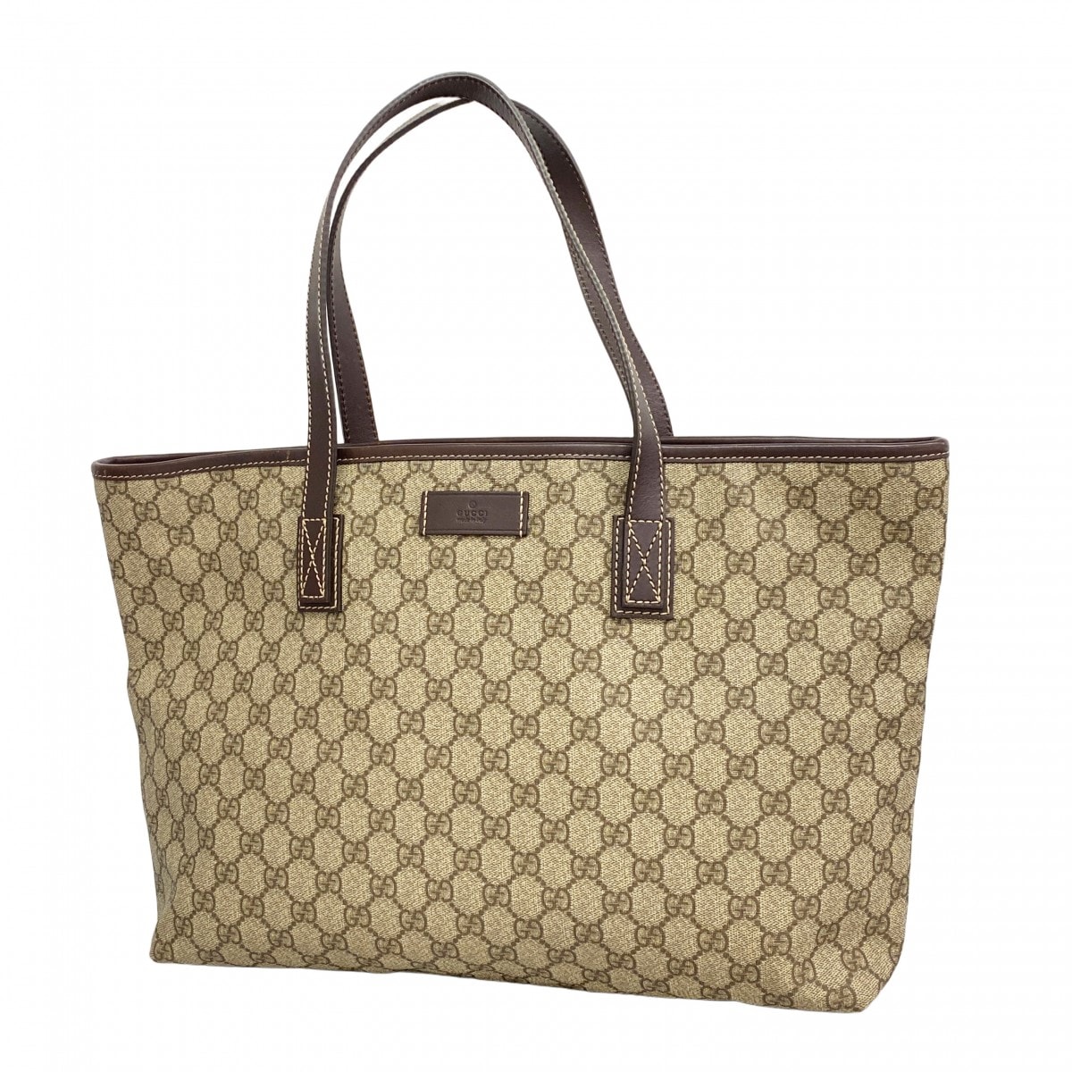 【6dd4902-k】グッチ トートバッグ GGスプリーム 211137 PVC ブラウン シルバー金具【中古】レディース