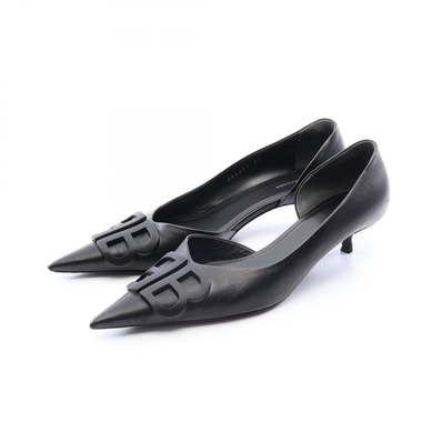 バレンシアガ BALENCIAGA BBロゴ ポインテッドトゥ パンプス 靴 レザー レディース ブラック系 562294 【中古】