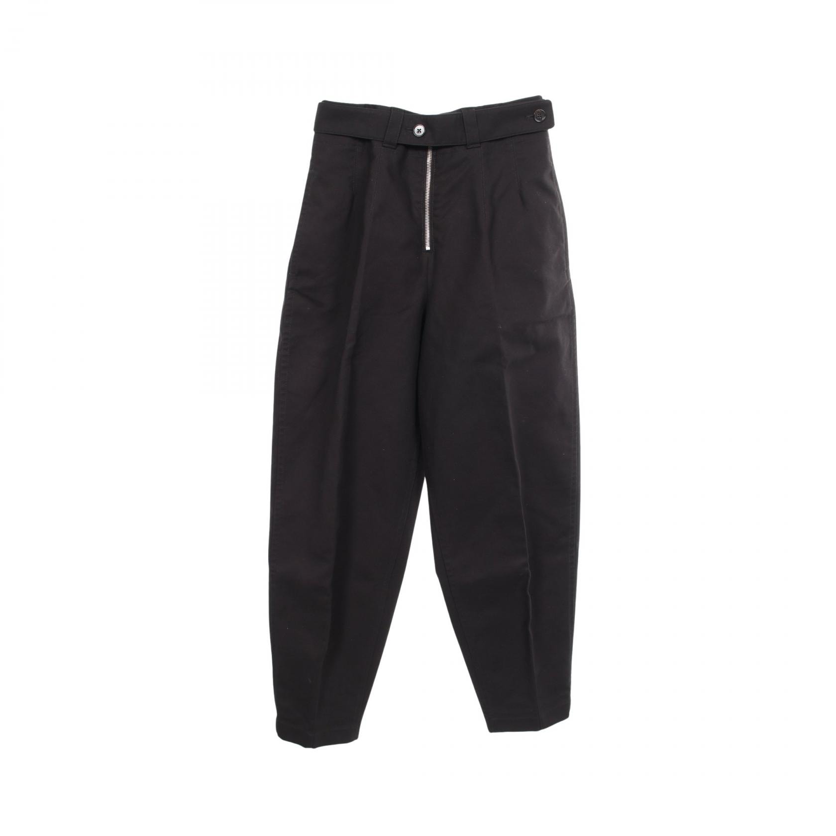 ジルサンダー JIL SANDER ワイド パンツ 衣料品 ボトムス コットン レディース ブラック系 【中古】