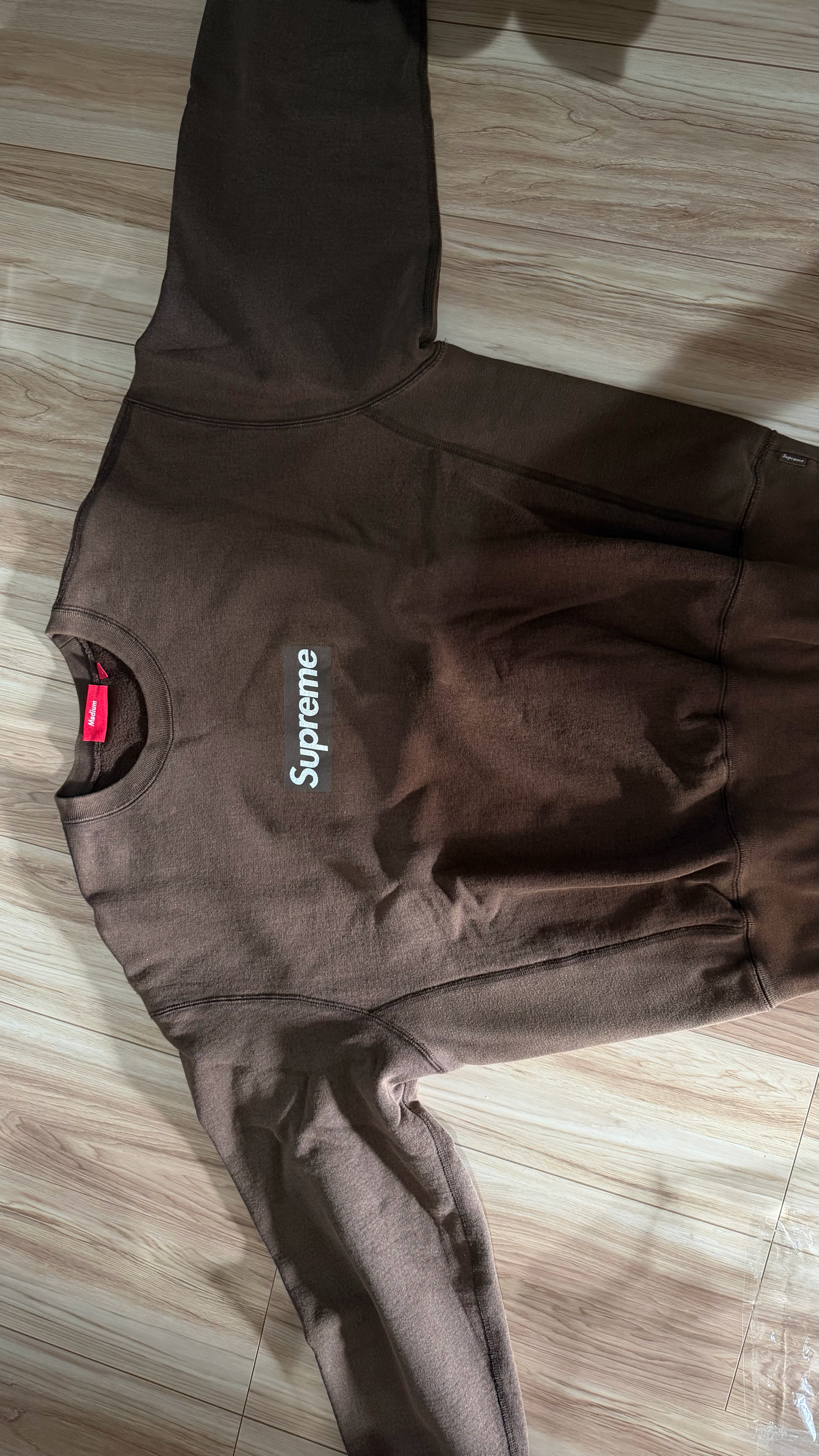 Supreme Washed Box Logo Crewneck "Brown"