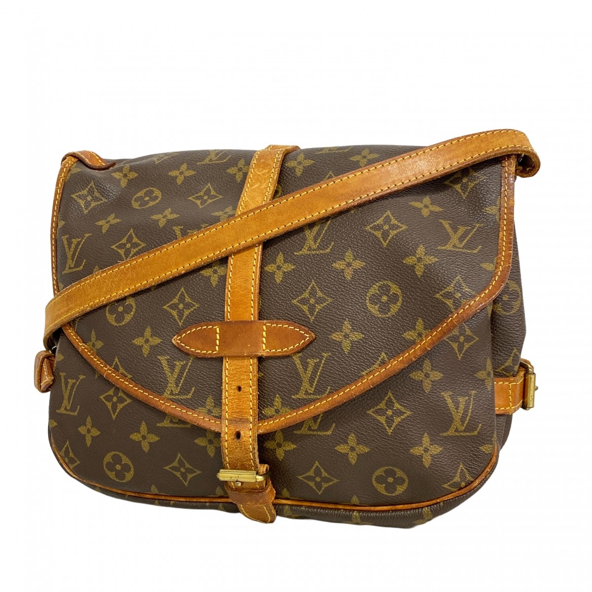 【6da0179】ルイヴィトン ショルダーバッグ モノグラム ソミュール30 M42256 ブラウン【中古】レディース