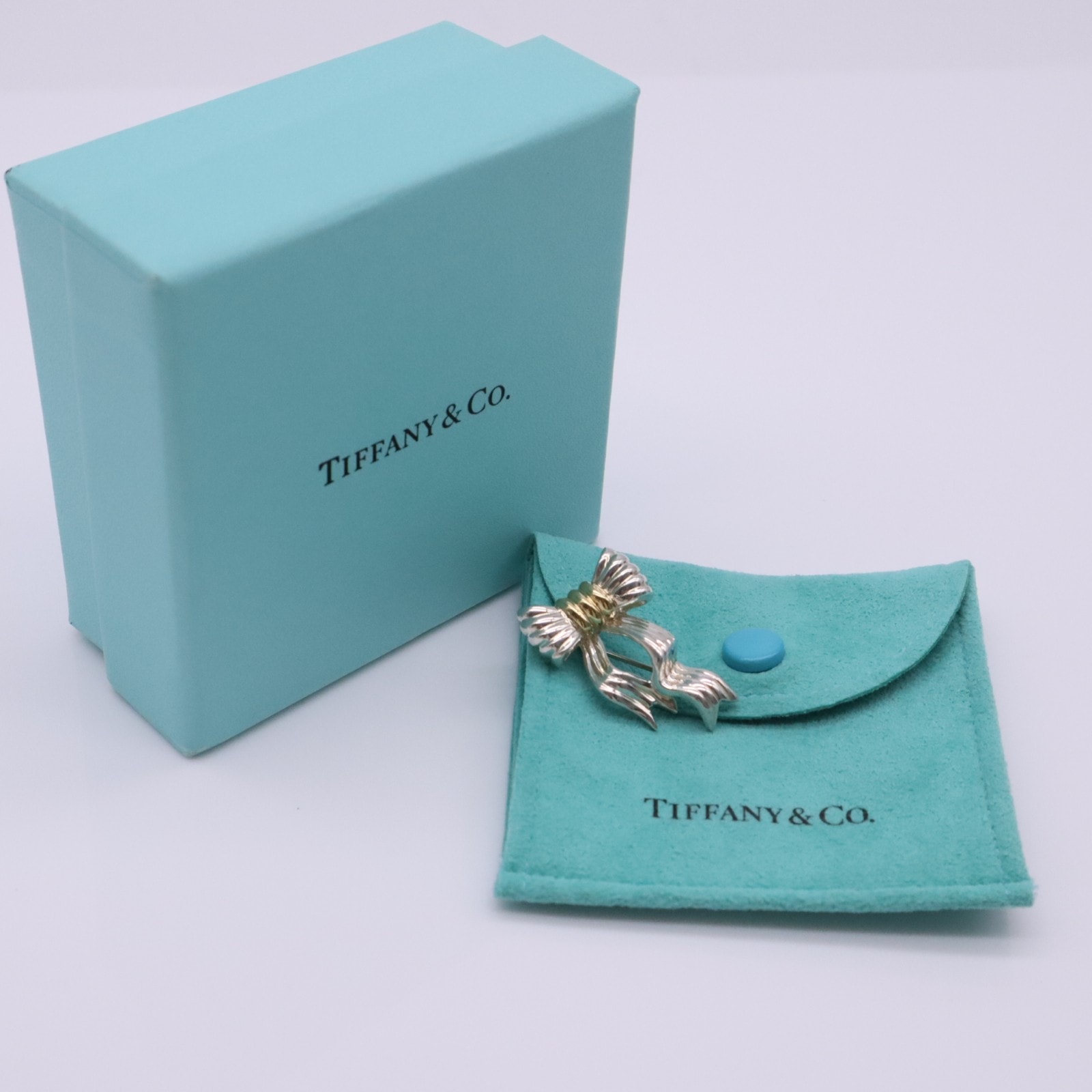 美品 TIFFANY&Co. ティファニー ツイスト リボン ブローチ コンビ 750 925 ブローチ - ブローチ ゴールド シルバー ゴールド シルバー レディース
