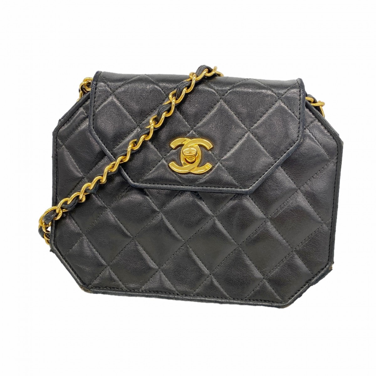 ★最終価格★SALE【6gc3158】シャネル ショルダーバッグ マトラッセ チェーンショルダー ラムスキン ブラック ゴールド金具【中古】レディース