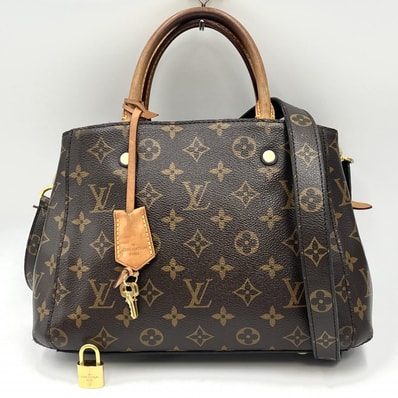 LOUIS VUITTON(ルイヴィトン)モンテーニュ BB モノグラム 2WAY ハンドバッグ ショルダーバッグ ブラウン ゴールド金具 TR1195【中古】
