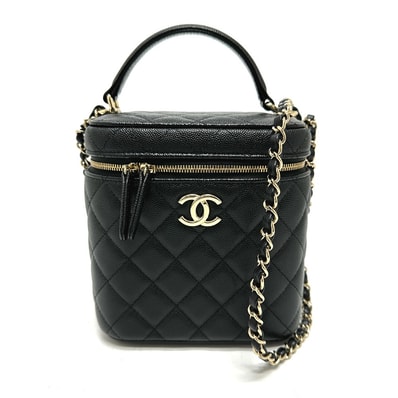 シャネル CHANEL マトラッセ キルティング AS2362 ココマーク CC 2WAY チェーンバッグ ショルダーバッグ ハンドバッグ カバン バニティバッグ キャビアスキン ブラック 未使用