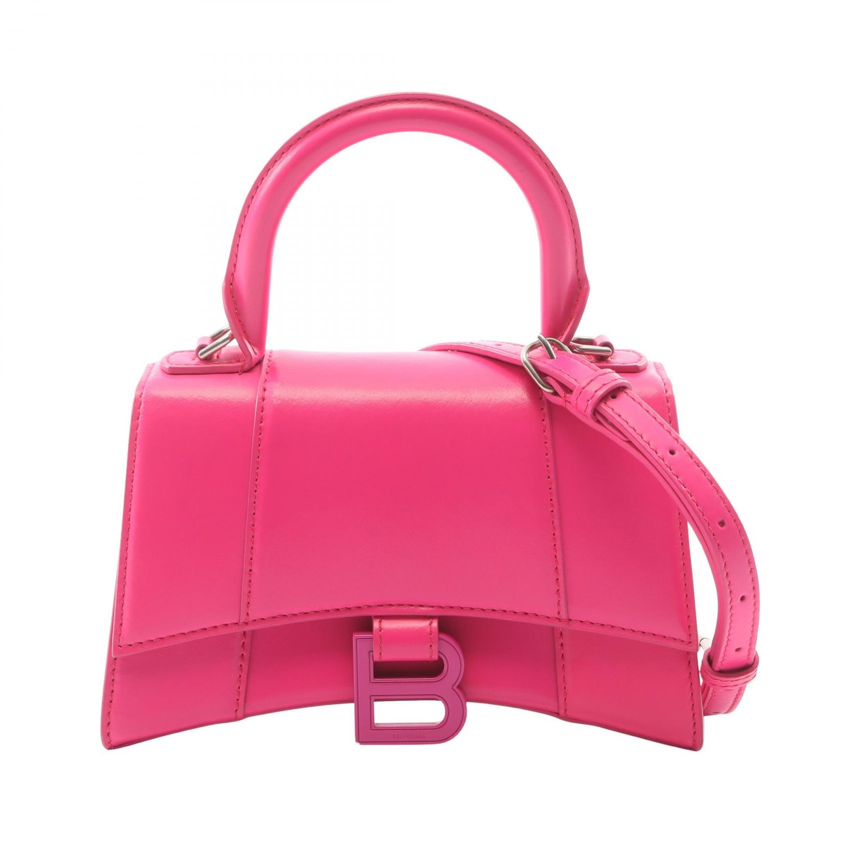 バレンシアガ BALENCIAGA HOURGLASS XS 2WAY ハンドバッグ バッグ レザー レディース ピンク系 592833 【中古】