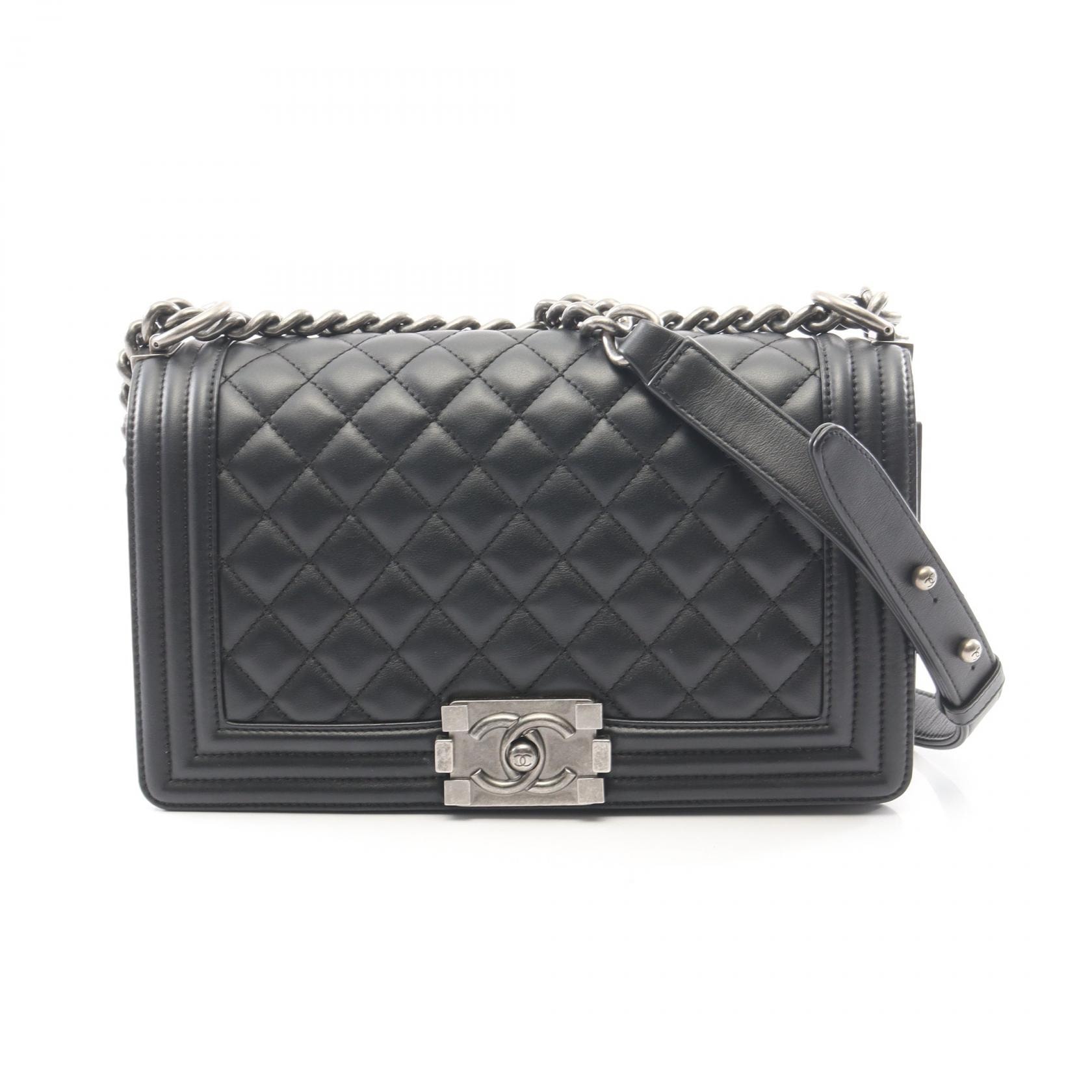 シャネル CHANEL ボーイシャネル ショルダーバッグ バッグ ラムスキン(羊革) レディース ブラック系 A67086 【中古】