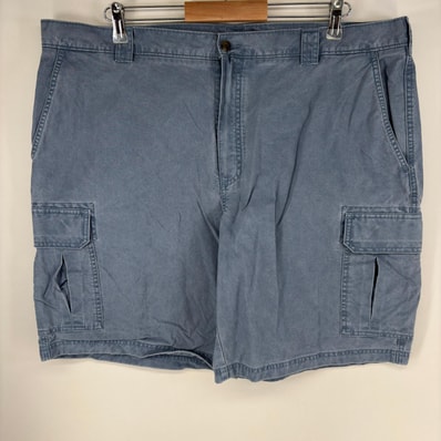古着 エルエルビーン L.L.Bean ショートパンツ カーゴ ジップ サイドポケット ショーツ ハーフパンツ w42 ブルー系 無地 メンズ