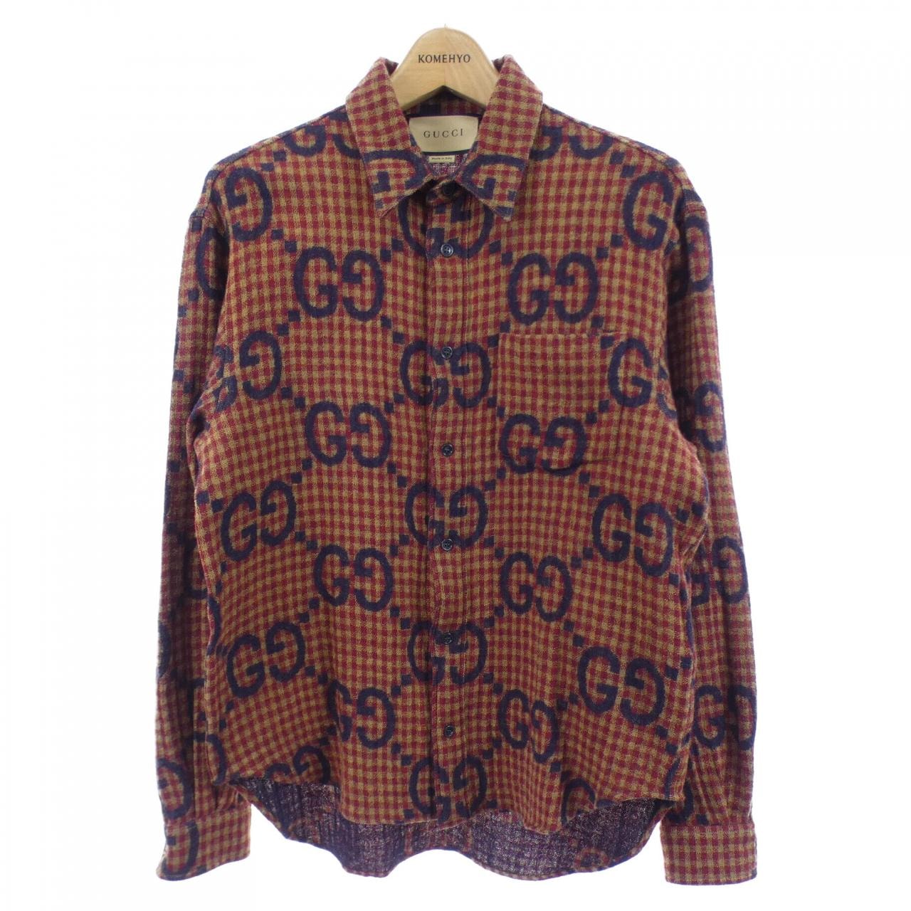 グッチ GUCCI マキシ GG ギンガム ウール シャツ 756842 ZAOBM シャツ