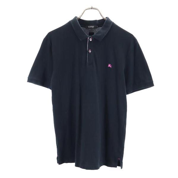 BURBERRY BLACK LABEL バーバリーブラックレーベル 三陽商会 ワンポイント刺繍 半袖 ポロシャツ 2 黒