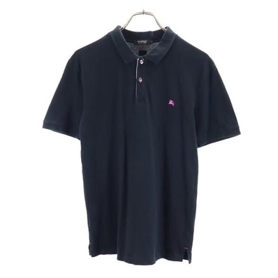 BURBERRY BLACK LABEL バーバリーブラックレーベル 三陽商会 ワンポイント刺繍 半袖 ポロシャツ 2 黒