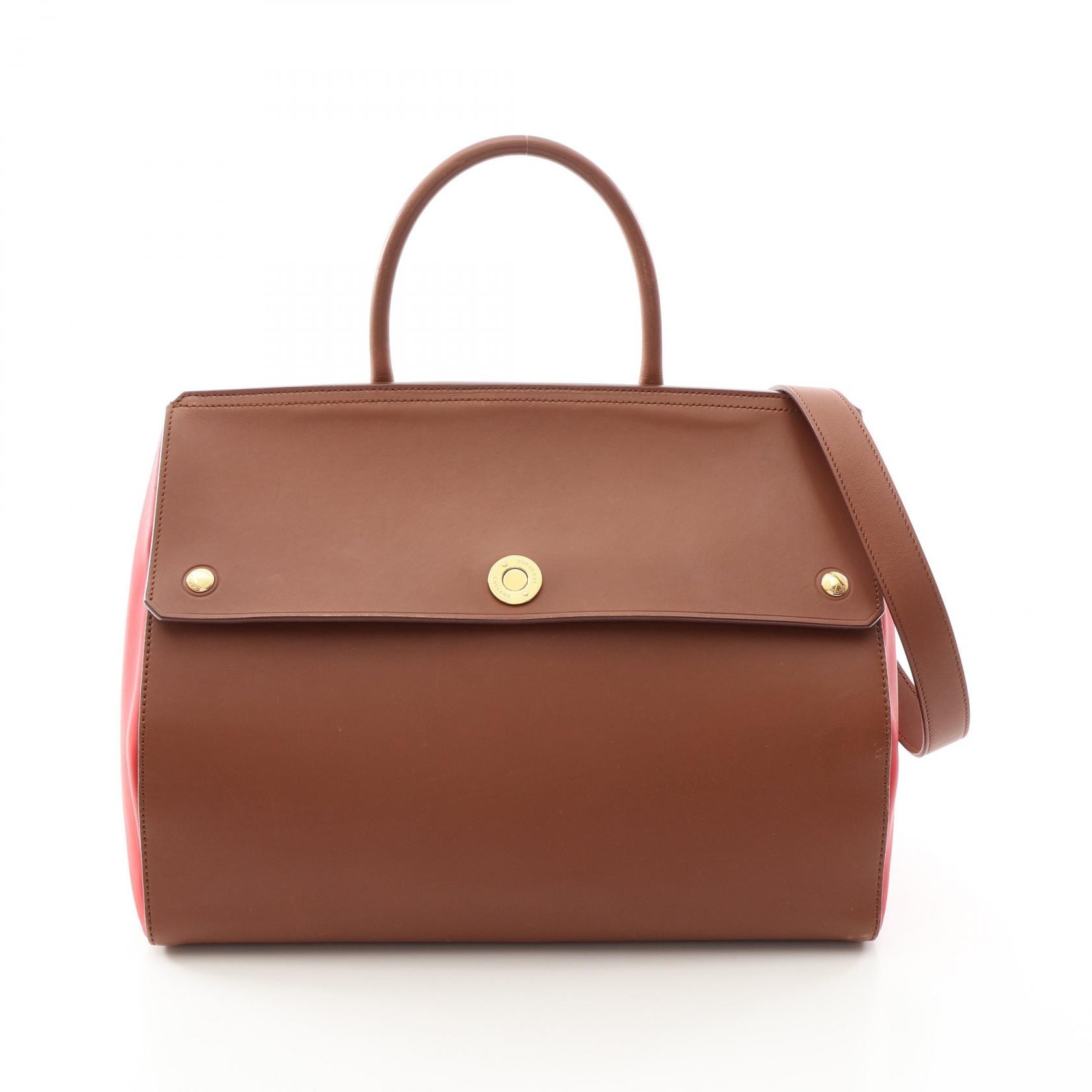 バーバリー BURBERRY エリザベス 2WAY トートバッグ バッグ レザー レディース ブラウン系 / レッド系 【中古】