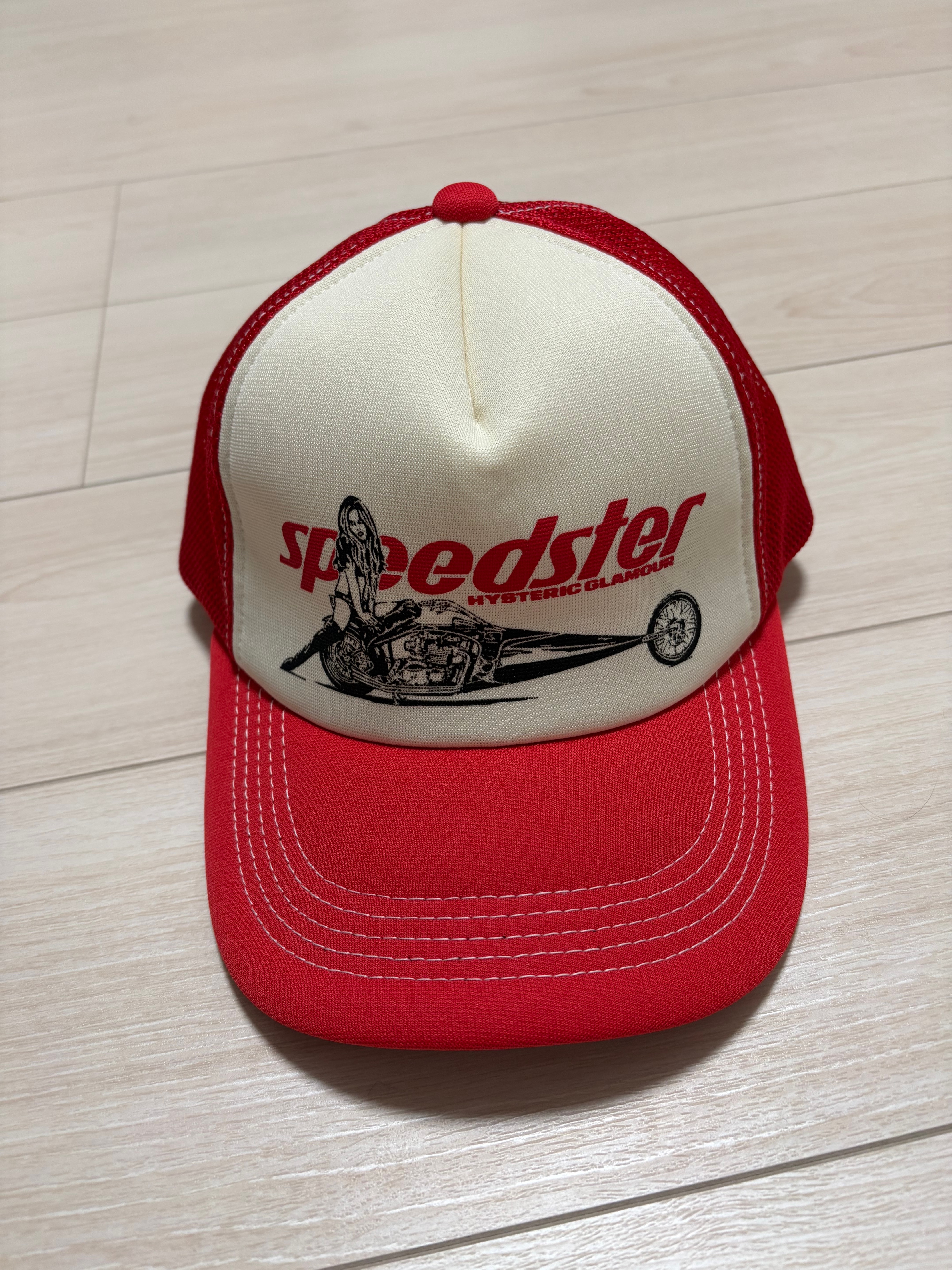 ヒステリックグラマー スピード スター メッシュ キャップ "レッド" 02221QH05