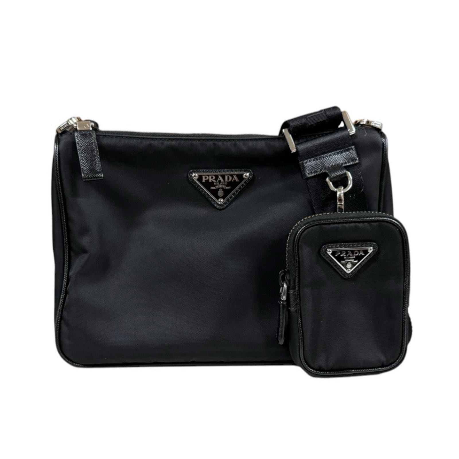 プラダ ショルダーバッグ リナイロン 2VH113 ブラック レディース PRADA 中古