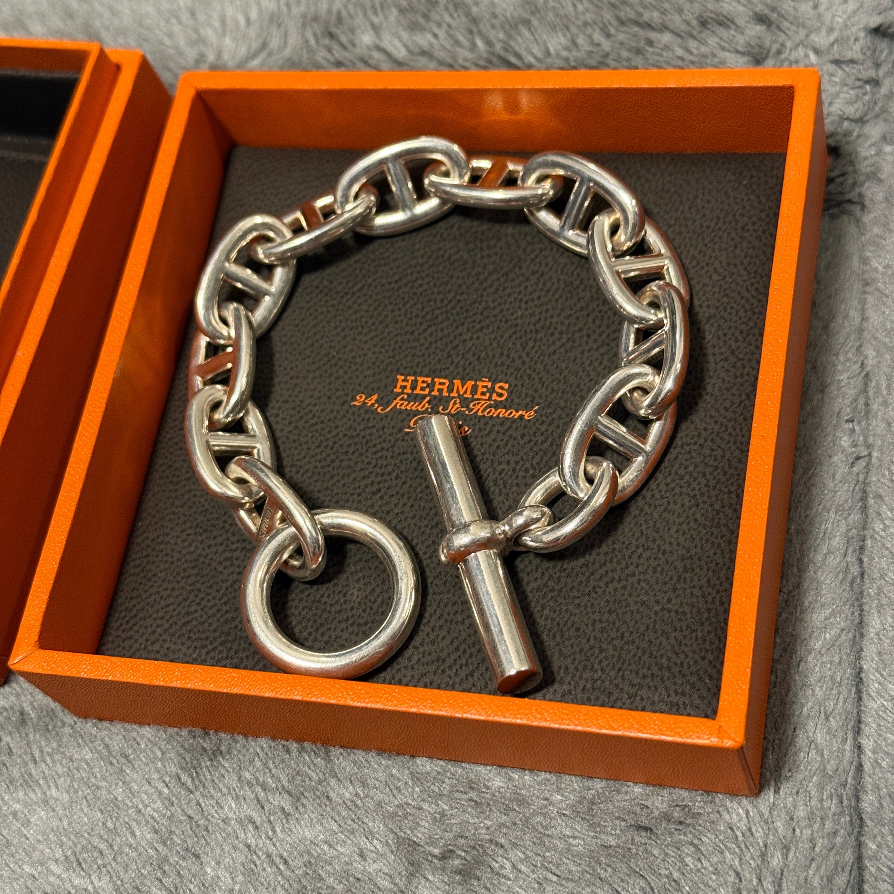 Hermes Chaine D'ancre TGM Bracelet "Silver"