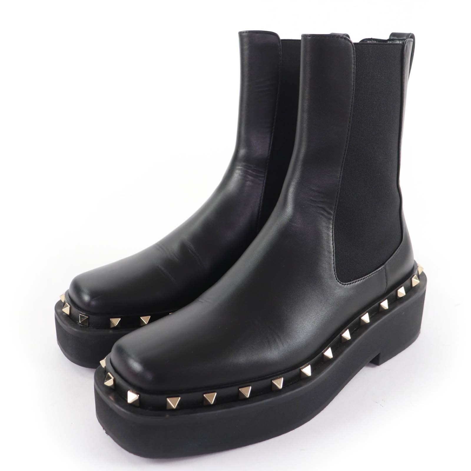 極美品 ヴァレンティノガラヴァーニ ショートブーツ 黒 レディース 37.5