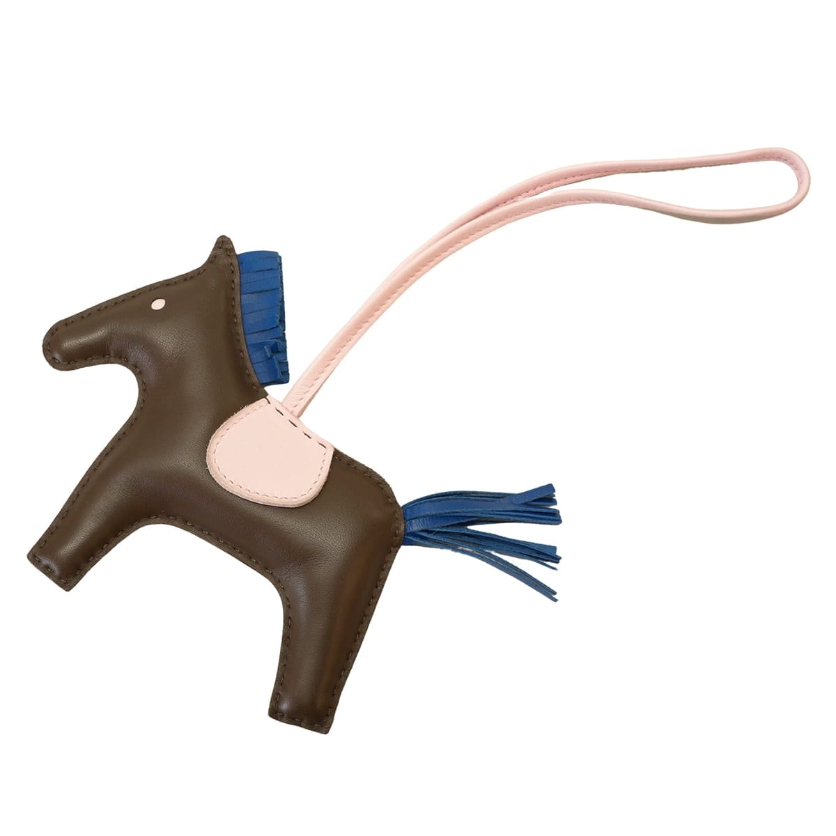 HERMES エルメス バッグチャーム ロデオ MM ショコラ/ブルーフランス/ローズダーリン アニョーミロ(ラム) W刻印 新品未使用