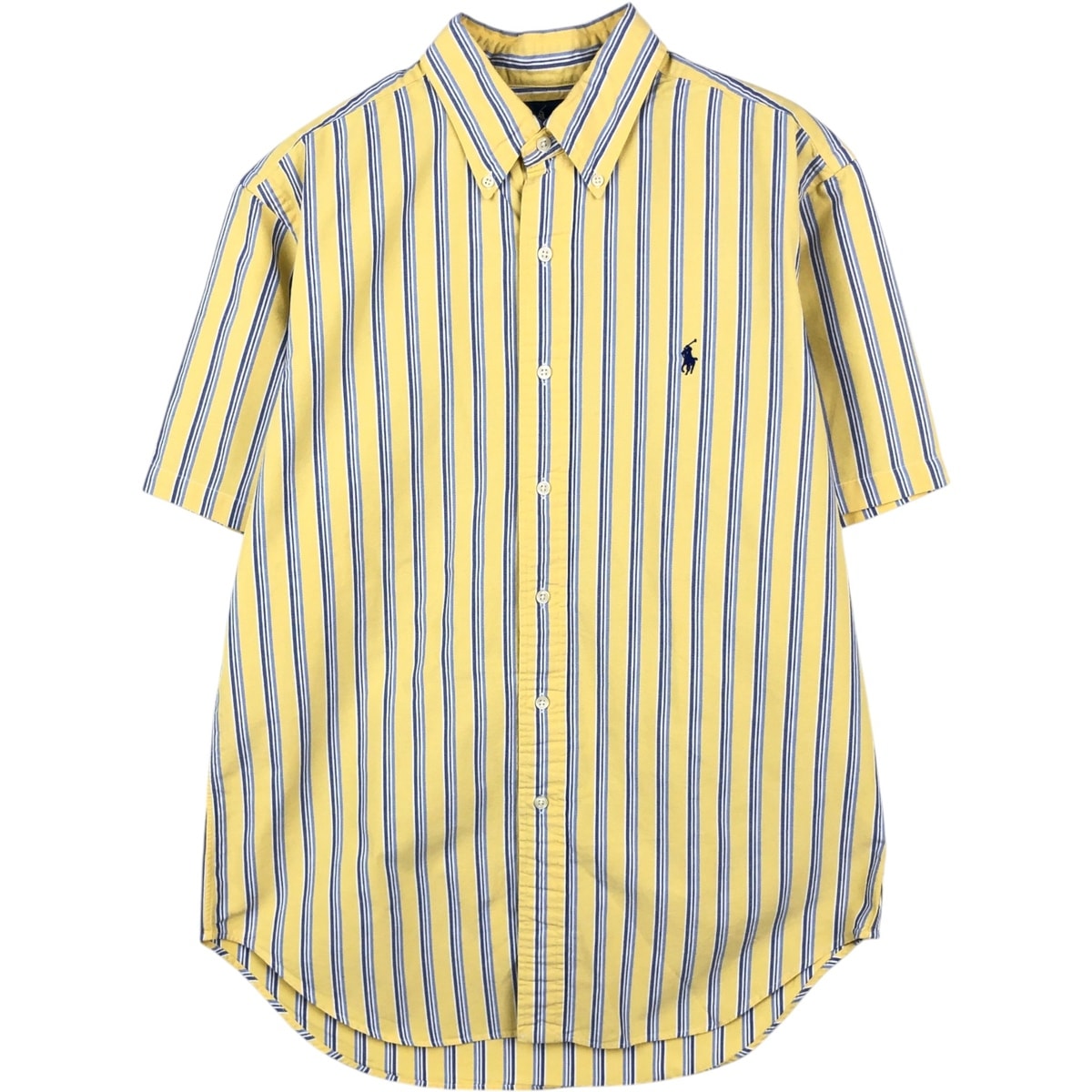 古着 ラルフローレン Ralph Lauren CLASSIC FIT クラシックフィット 半袖 ボタンダウン ストライプシャツ メンズM相当/eaa670534