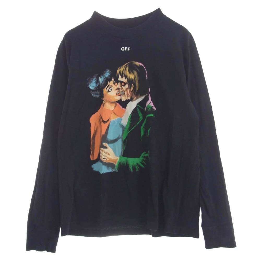 OFF-WHITE オフホワイト カットソー OMAB021R19185003 1DIAG BERNINI L/S 長袖 ロングスリーブ カットソー ブラック系 XXL【中古】