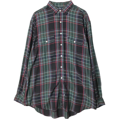 古着 ラルフローレン Ralph Lauren POLO by Ralph Lauren チェック柄 長袖 レーヨンシャツ メンズL相当/eaa649281