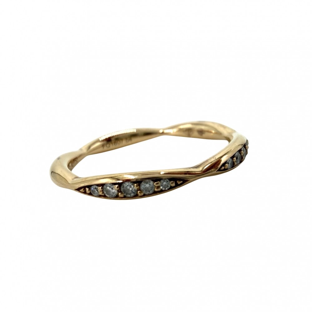 CHANEL シャネル 指輪 カメリアコレクション ハーフエタニティ リング アクセサリー Au750 54サイズ 18金PG K18ピンクゴールド ダイヤモンド0.08ct 約13.5号 J10836 レディース 約2.7g【中古品】