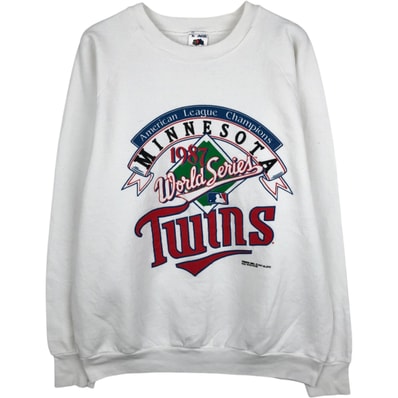 古着 80年代 フルーツオブザルーム FRUIT OF THE LOOM MLB MINNESOTA TWINS ミネソタツインズ プリントスウェットシャツ トレーナー USA製 メンズXL相当 ヴィンテージ/eaa624133